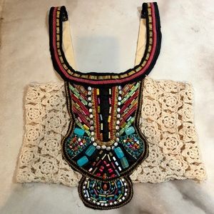 Embroidered Crochet Crop Top